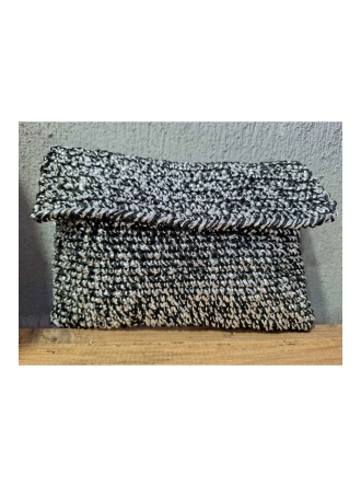 Kadın Siyah Beyaz El Askılı Portföy Clutch