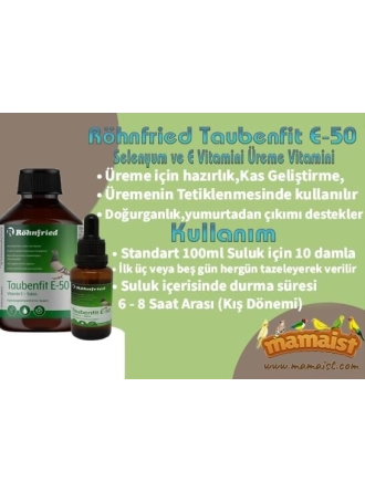 Röhnfried Taubenfit E 50 Selenyum ve E Vitamini Üreme Vitamini 20 ML (Bölünmüş)