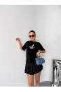 Kısa Kol Baskılı T-shirt - Siyah