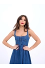 7143 KOT ELBİSE-MAVİ