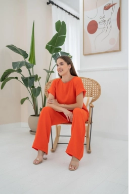 Oranj T-Shirt Ve Pantolon Takım