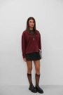 Fermuar Ve Dikiş Detaylı Sweatshirt