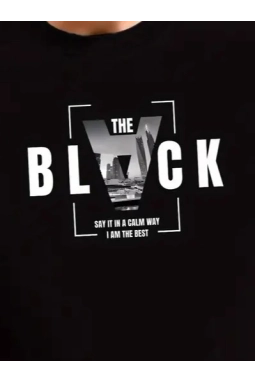 Erkek Uzun Kollu Bisiklet Yaka Black Logolu Iki Iplik Bluz