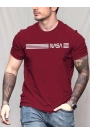 Erkek Kısa Kollu Nasa Baskı Basic Erkek T-shirt