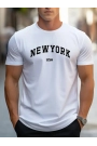 Erkek New York Baskılı Süprem T-shirt