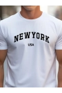 Erkek New York Baskılı Süprem T-shirt