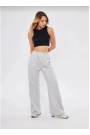 İki Iplik Bol Paça Eşofman Pantalon - Gri