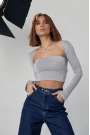 Kara Yaka Uzun Kollu Crop - Taş