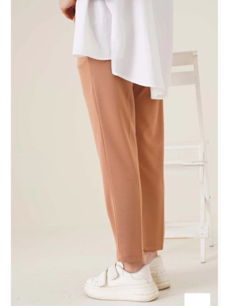 Tam Kalıp Basic Eşofman Pantolon - Kahverengi