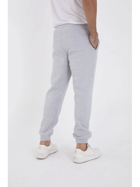 Unisex Kışlık Üç İplik Lastikli Eşofman Pantolon - Gri