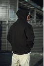 Üç İplik Penye Kapşonlu Basic SweatShirt - Siyah