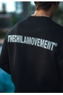 Kışlık Bisiklet Yaka Oversize Baskılı SweatShirt - Siyah