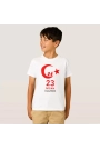 23 Nisan Çocuk Bayramı Baskılı Özel T-shirt - Beyaz