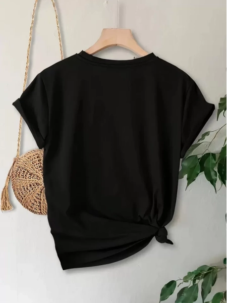 Anneler Günü Baskılı T-shirt - Siyah