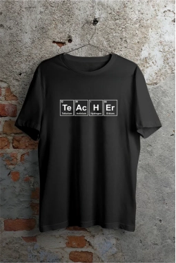 24 Kasım Öğretmenler Günü Baskılı Özel T-shirt - Siyah