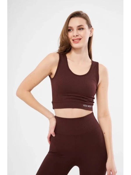 Fitilli Baskılı Crop - Bordo