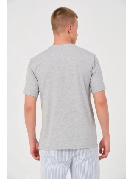 Unisex Düz Biskilet Yaka Oversize T-shirt - Gri