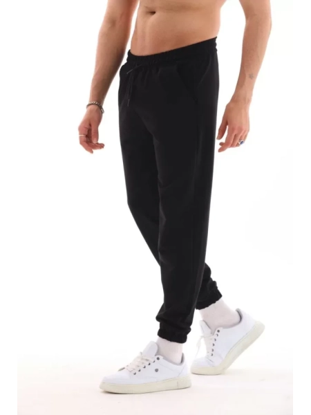 Unisex İki İplik Eşofman Altı - Siyah