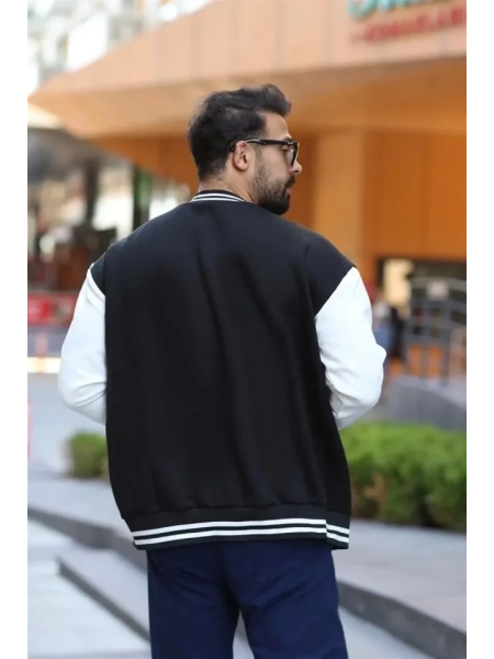 Erkek Oversize Kolej Ceket - Siyah
