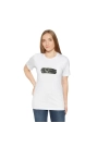Unisex Bisiklet Yaka Baskılı T-Shirt - Beyaz
