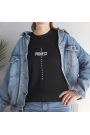 Unisex Bisiklet Yaka Baskılı T-Shirt - Siyah