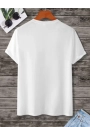 Unisex Baskılı Oversize T-Shirt - Beyaz