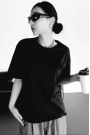 Unisex Baskılı Oversize T-Shirt - Siyah