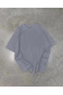 Unisex Basic Bisiklet Yaka Oversize T-Shirt - Füme