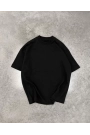 Unisex Basic Bisiklet Yaka Oversize T-Shirt - Siyah