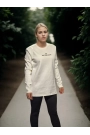 Unisex Bisiklet Yaka Uzun Kollu T-Shirt - Beyaz