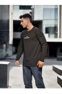 Unisex Bisiklet Yaka Uzun Kollu T-Shirt - Siyah