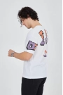 Erkek Ön Ve Arka Baskılı T-Shirt - Beyaz