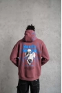 Erkek Yıldırım Baskılı Kapşonlu Sweat - Gül Kurusu