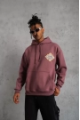 Erkek Kilim Desen Kapüşonlu Sweat - Gül Kurusu