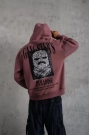 Erkek Paradise Baskılı Kapüşonlu Sweat - Gül Kurusu