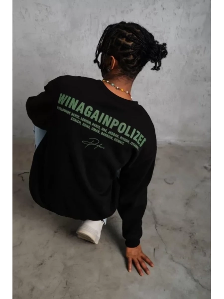 Erkek Baskılı Sweat - Siyah