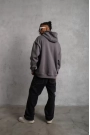 Erkek Düz Kapüşonlu Sweat - Gri