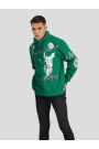 Erkek Kapüşonlu Strong Heykel Baskılı Sweatshirt - Yeşil