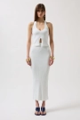 V Detay Dokulu Crop Bluz
