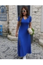 Kadın Kısa Kollu V Yaka Maxi Boy Elbise 124 Cm