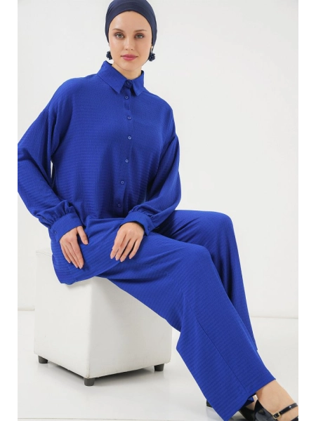 Örme Tesettür Alt Üst Takım 6711 - Saks