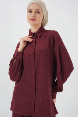 Örme Tesettür Alt Üst Takım 6711 - Bordo