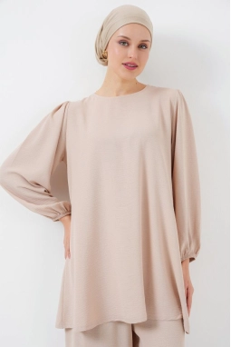 Ayrobin Tunik Pantolon Alt Üst Takım 6712 - Krem
