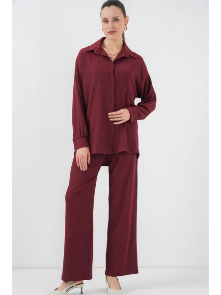 5858 Örme İkili Takım - Bordo