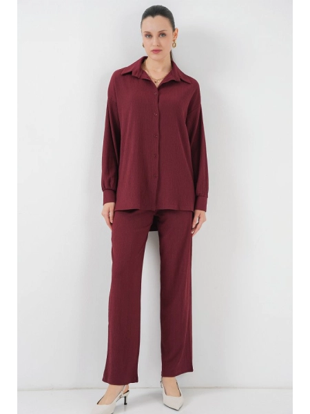 5858 Örme İkili Takım - Bordo