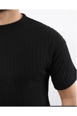 Erkek Kısa Kollu örgü Kumaş Bisiklet Yaka T-shirt