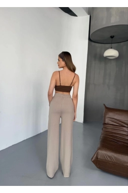 Osy Modal Yumuşak Dokulu Kumaş Nakış Işlemeli Rahat Bol Paça Eşofman Pantalon - Bej