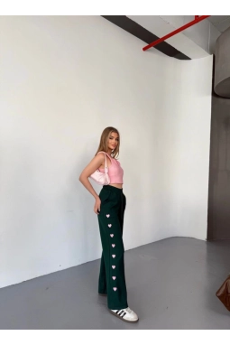 Osy Modal Yumuşak Dokulu Kumaş Nakış Işlemeli Rahat Bol Paça Eşofman Pantalon - Haki