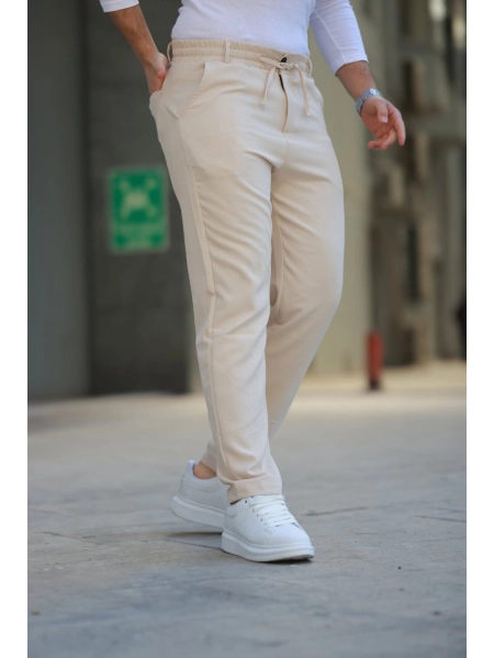 Erkek Beli Bağcıklı Jogger Pantolon