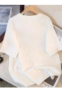 Baskılı Oversize Bisiklet Yaka T-shirt - Beyaz